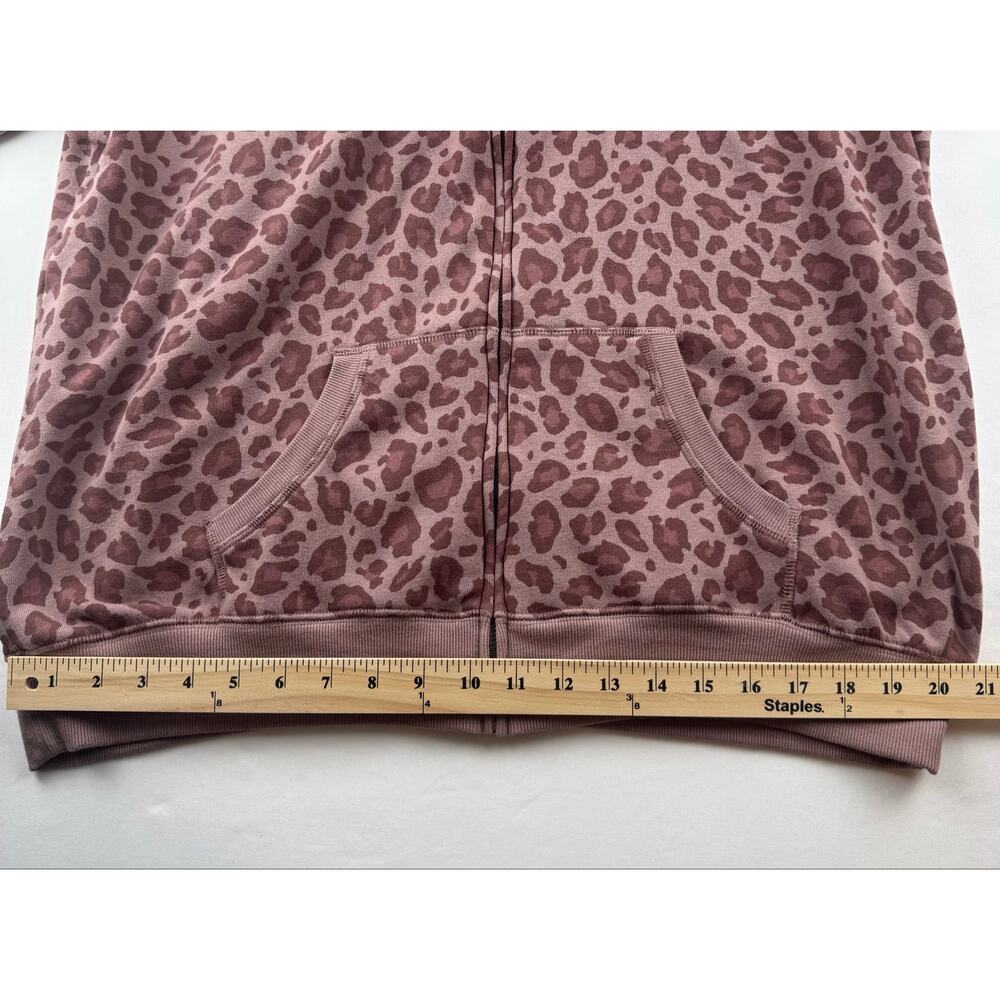 Torrid Leopard Print Zip Up Hoodie Size 2 (2X) Mauve Pink Fleece Jacket - Picture 8 of 10